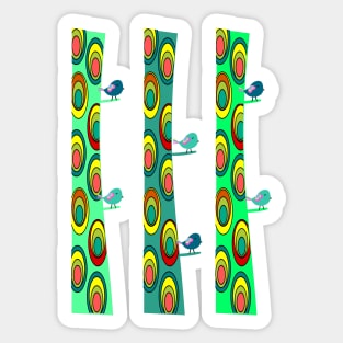Birds and colorful trees Sticker